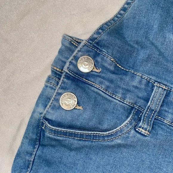 Girls set denim shorts and shirt overalls - Picture 4 of 9